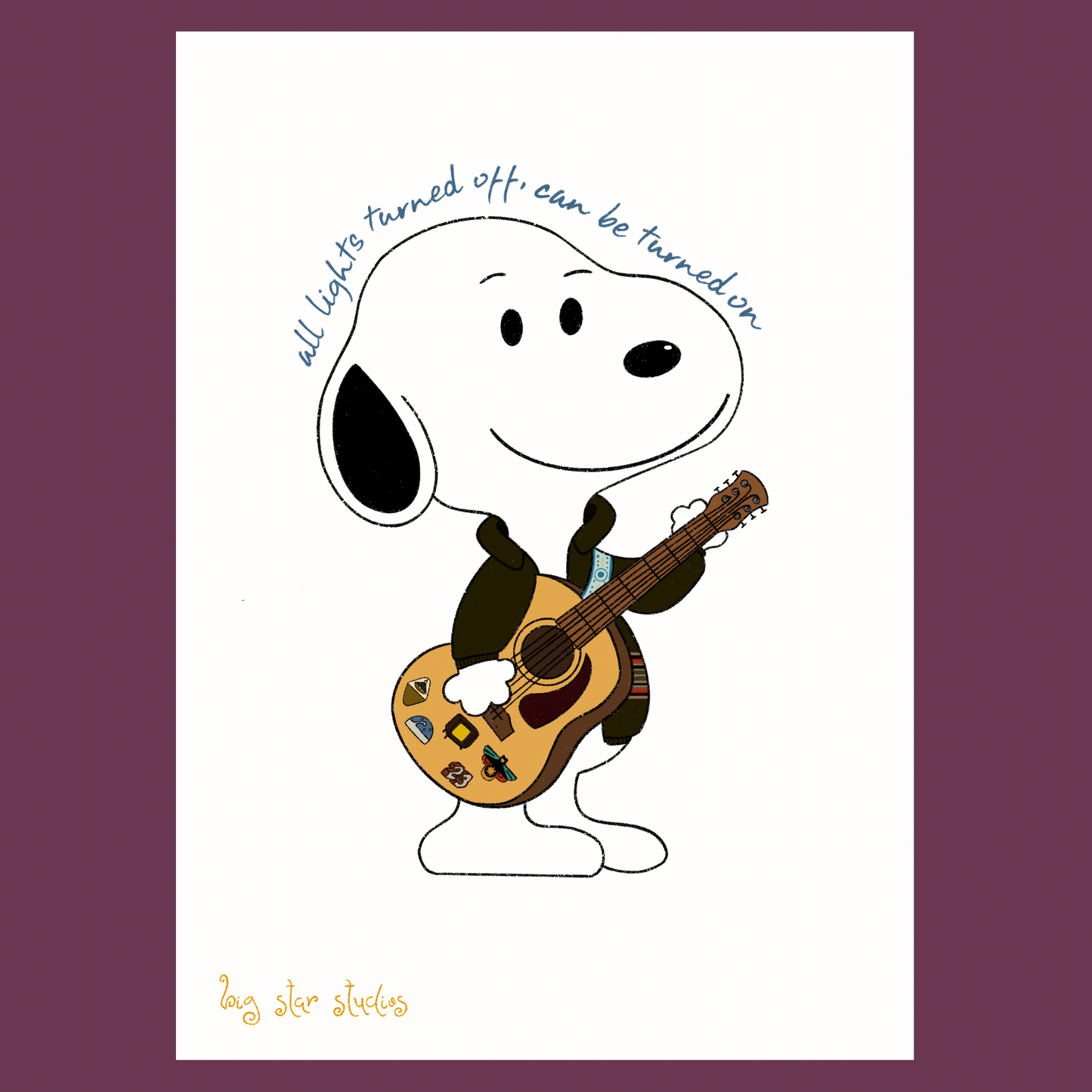 noah kahan snoopy a5 print