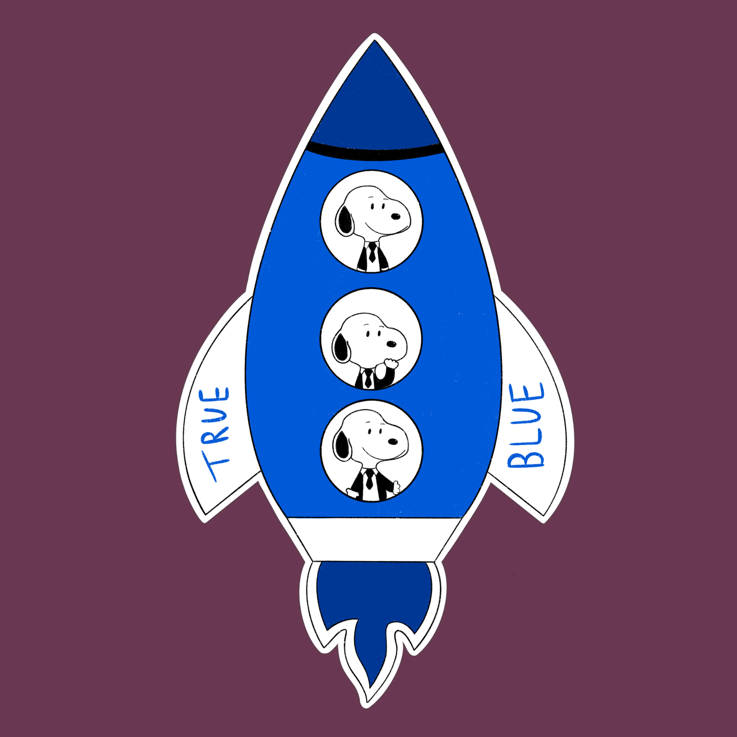 boygenius spaceship snoopy sticker