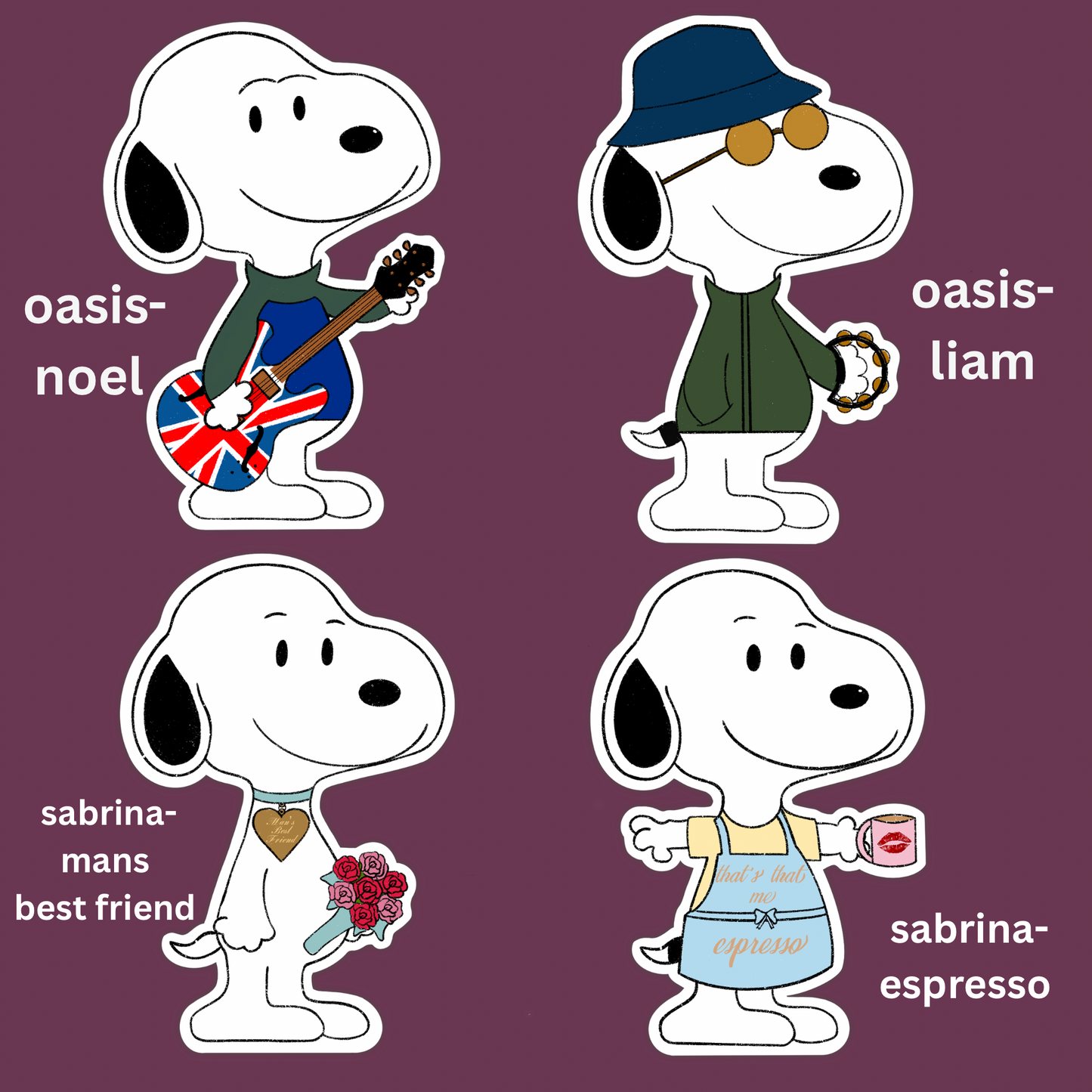 mix and match snoopy sticker pack